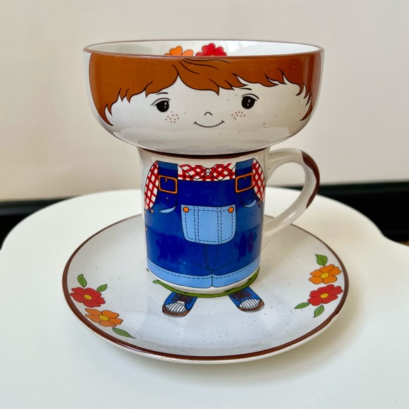 Interpur Other - 70s Vintage 🌼 Interpur Stackable Stoneware Cup & Saucer Set